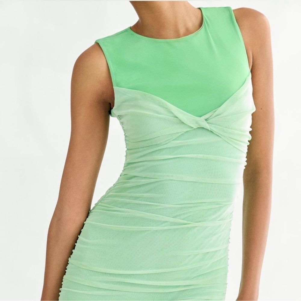 - Zara Green Mini Tulle Dress(Size XL) - Picture 5 of 5